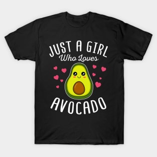 Just A Girl Who Loves Avocado Cute Valentines Day Gift T-Shirt